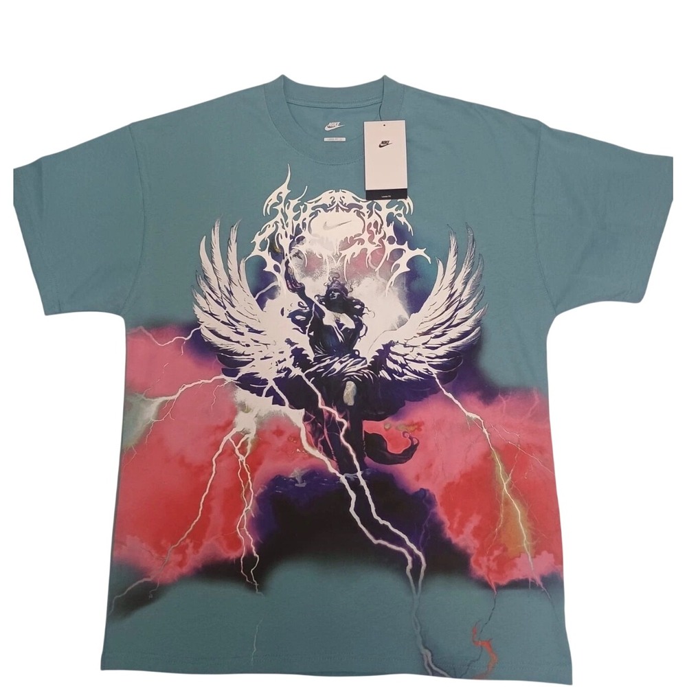 Nike Graphic T-Shirt Mens S Blue New Embrace Victory HQ2579-464 Winged Graphic